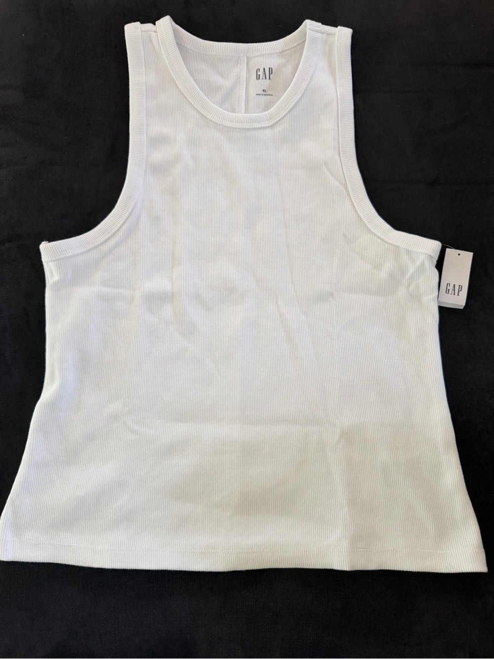 GAP White Ribbed Tank Top